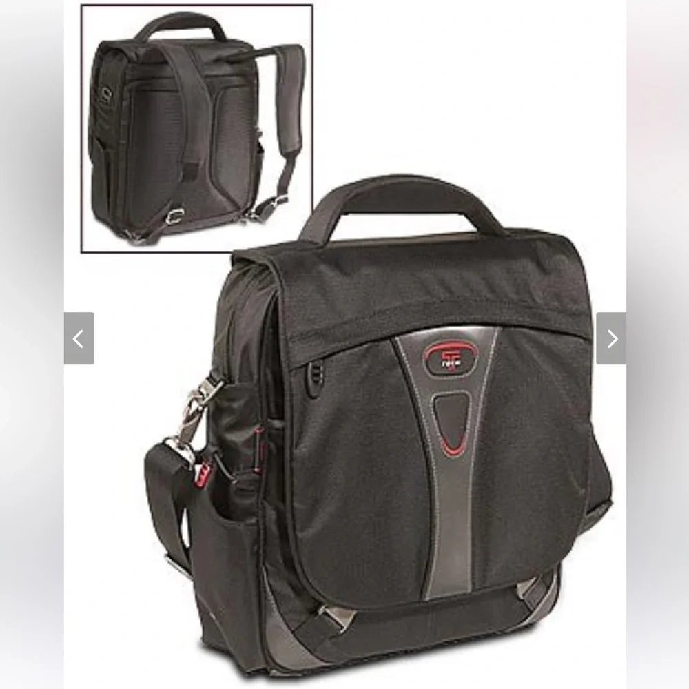 TUMI T Tech Pulse Norfolk Laptop Brief Messenger Backpack Dark Gray 5589GRH $525